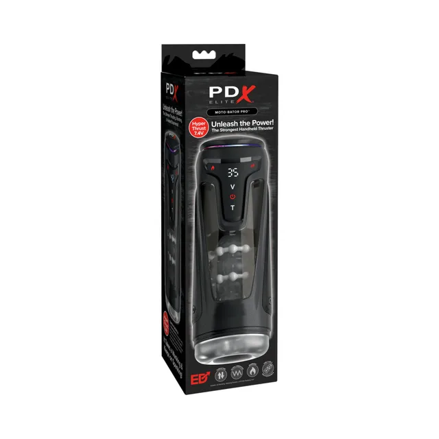 PDX Elite Moto-Bator Pro clear stroker in tall black box