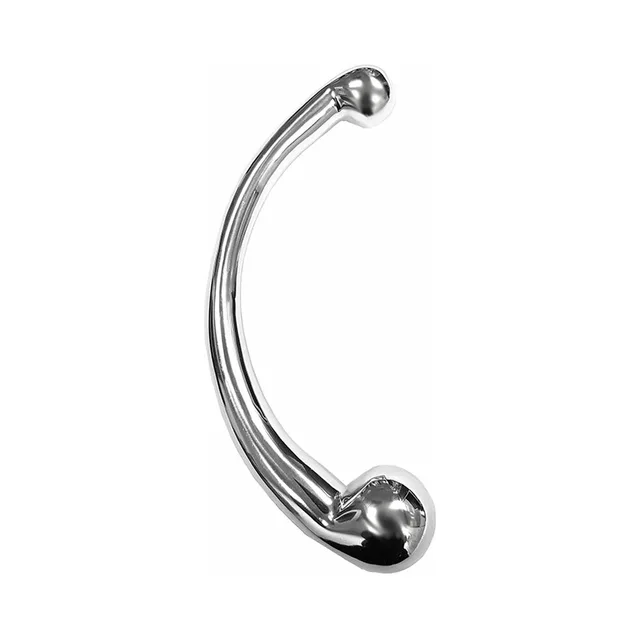polished curved Rouge stainless steel wand with two rounded ends