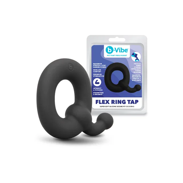 b-Vibe Flex Ring Tap black twisted C-ring with retail package