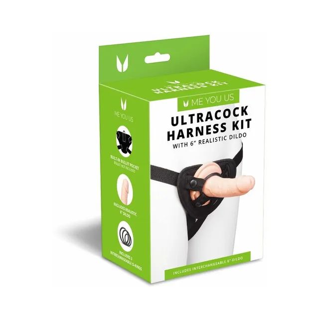 Me You Us Ultracock Harness Kit in green windowed box