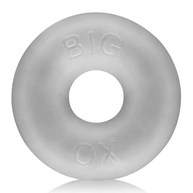 Clear OxBalls Big Ox thick round cock ring with embossed lettering