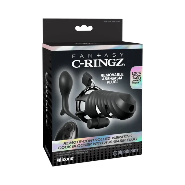 Black Fantasy C-Ringz cage with Ass-Gasm plug on retail box