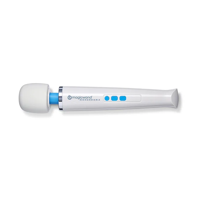 Magic Wand Rechargeable HV-270 Massager side view with three blue buttons