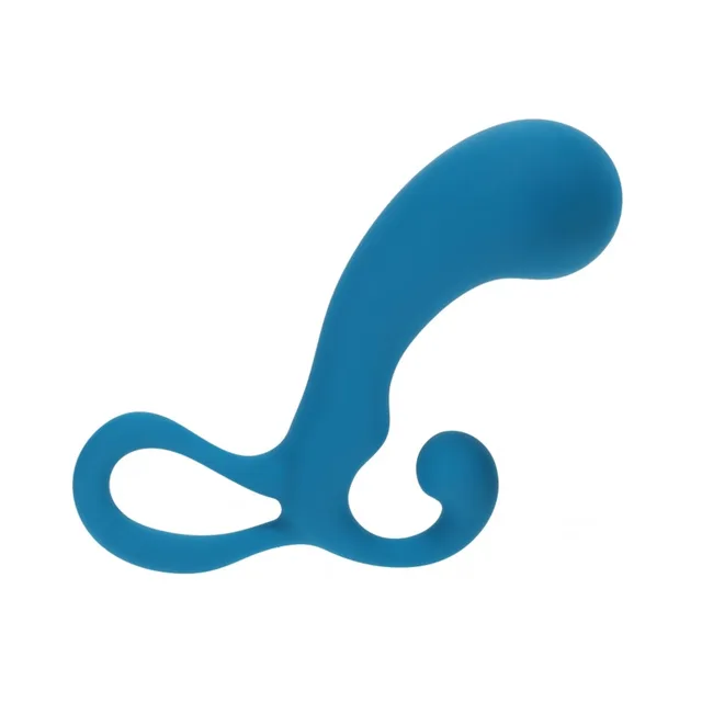 Small teal LEVELZ bulb and loop silicone massager