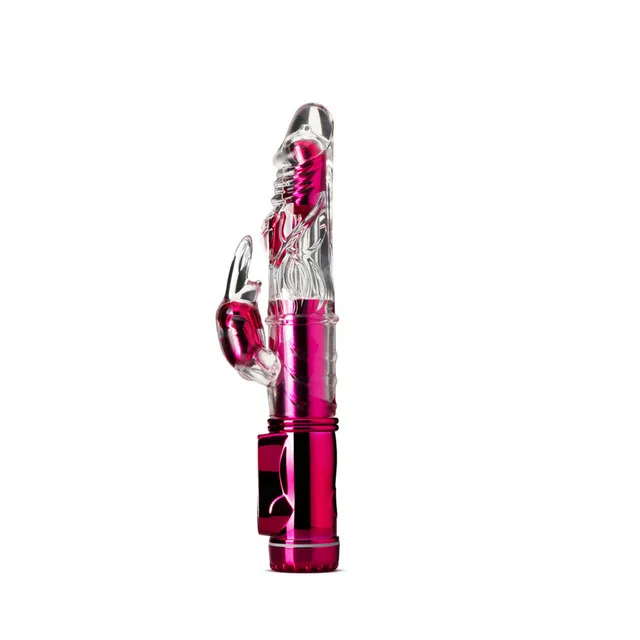 Upright transparent pink Frisky Rabbit with metallic control base