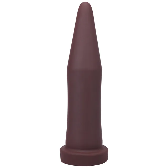 Front view of firm garnet Tantus Inner Band Trainer with tapered shaft