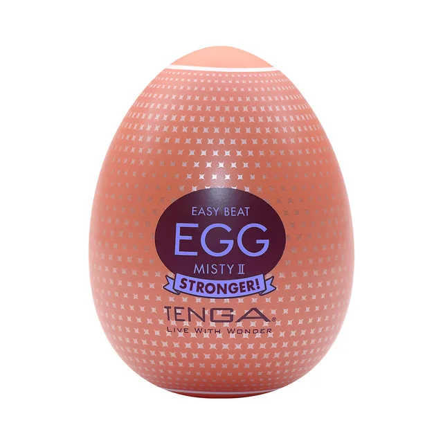 coral Tenga EGG Misty II case covered with dense white dot pattern