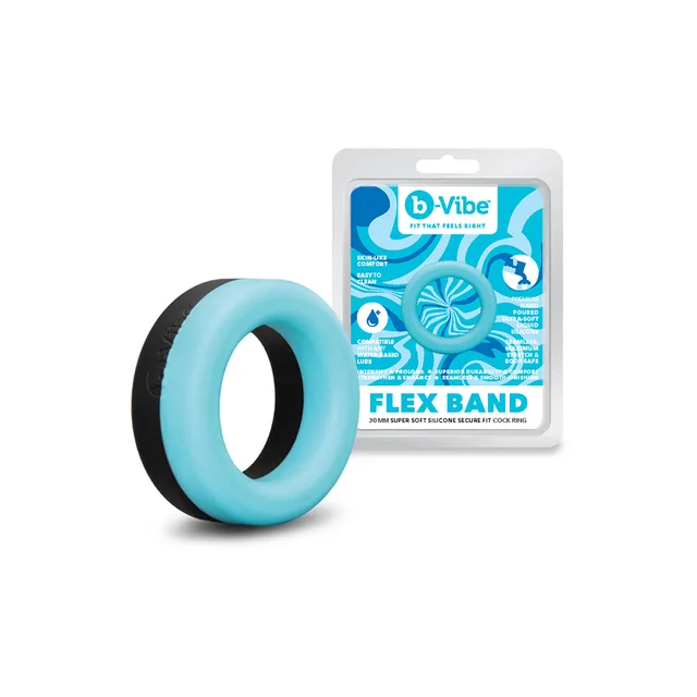 b-Vibe Flex Band 30mm blue-black C-ring with retail package