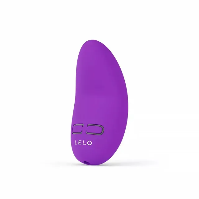 Front view of compact purple LELO NEA with two control buttons