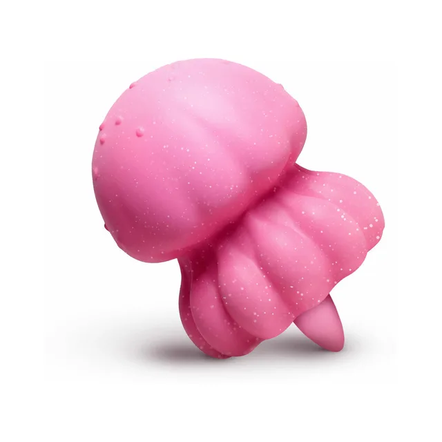 Creature Cuties Glow Jelly pink LED stimulator side view of the domed body and tentacles