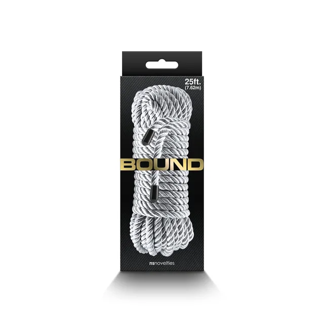Bound 25-foot silver rope in black retail box