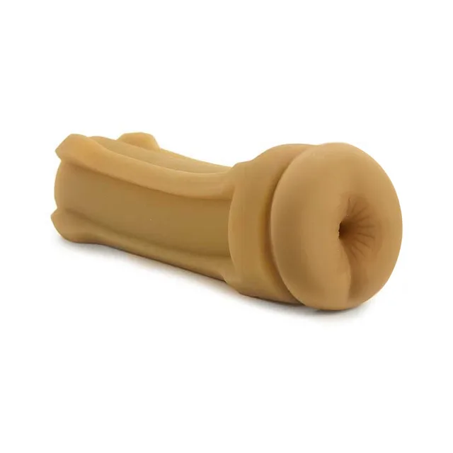 Tan ass-opening sleeve with rounded molded entry