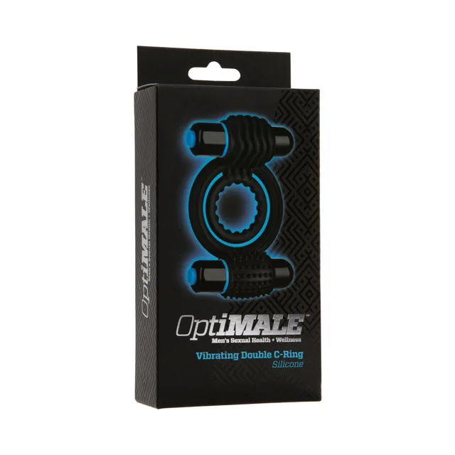 Doc Johnson OptiMALE Vibrating Double Ring black retail box front