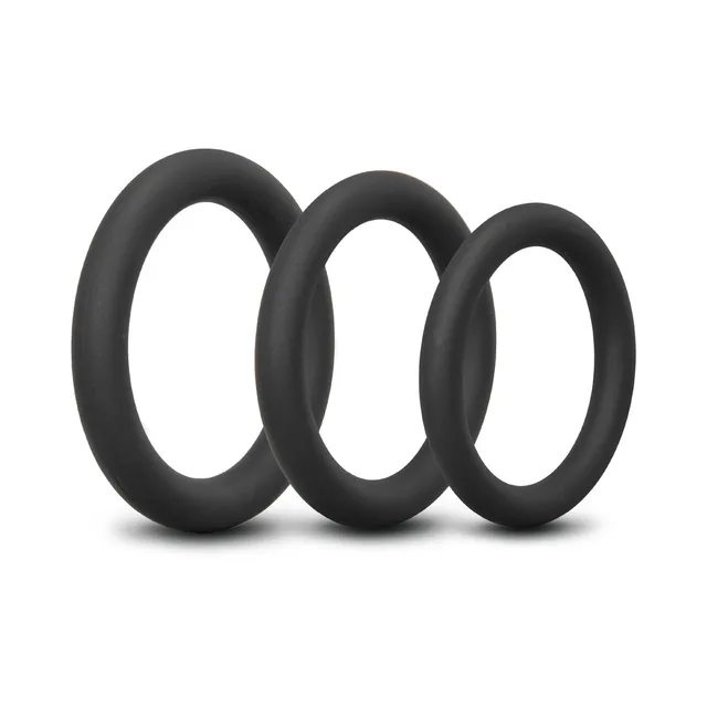 b-Vibe Snug Ring Lite black three-pack three graduated rings overlapping