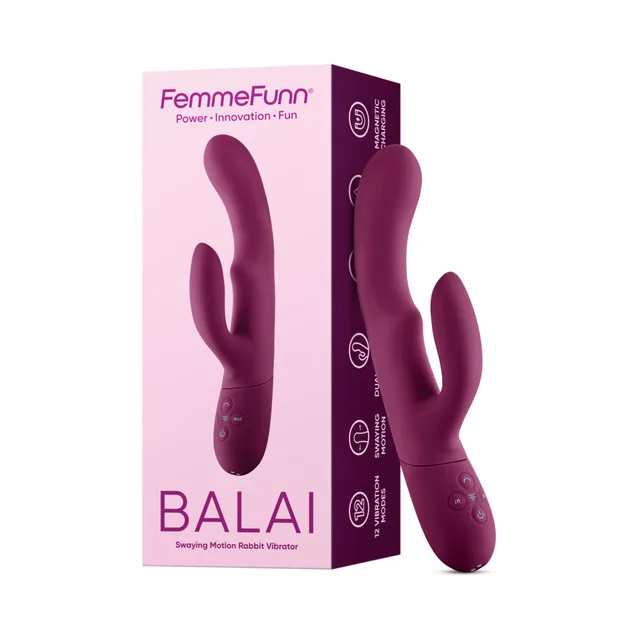 FemmeFunn Balai fuchsia vibrator beside retail box