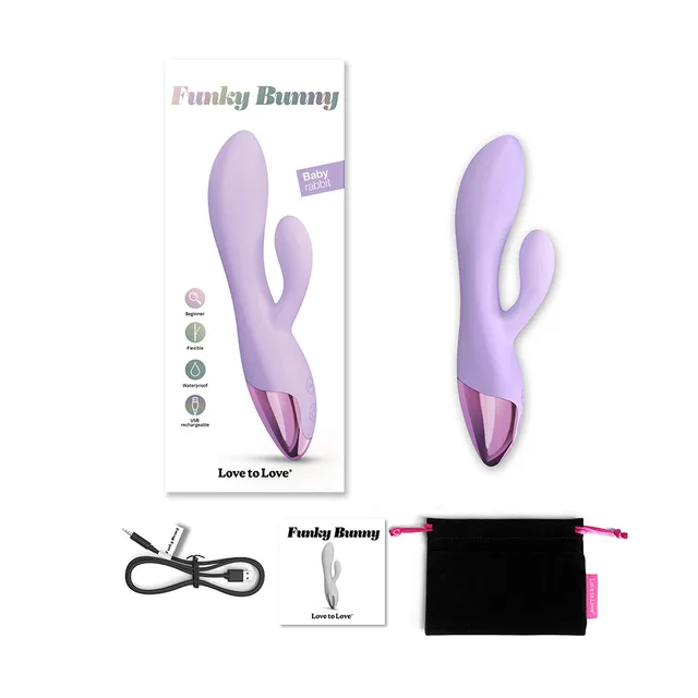 Viva Mauve Funky Bunny with box cable pouch and leaflet