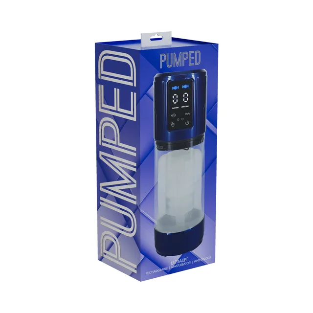 Shots PUMPED UltraLift metallic blue automatic stroker box