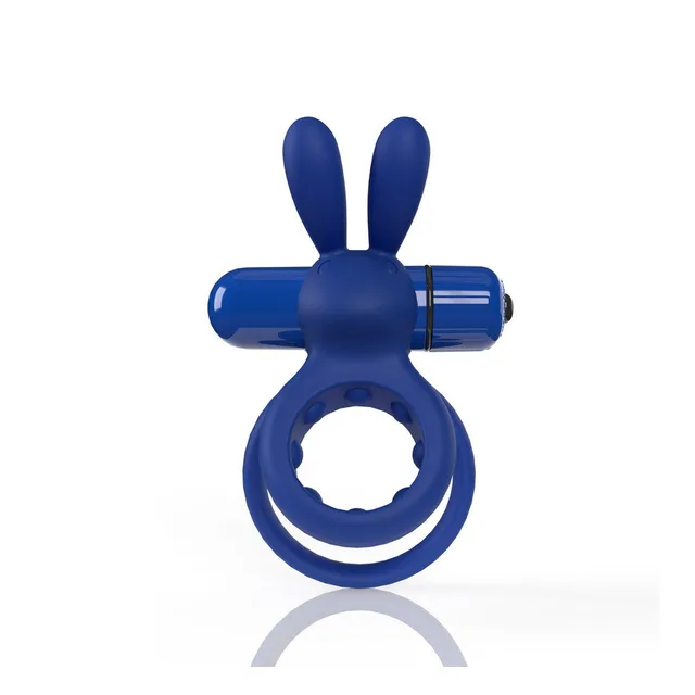 Front view of blue Ohare ears bullet and double rings