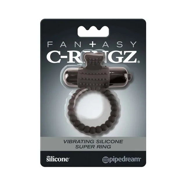Pipedream Fantasy C-Ringz Black Silicone Ring black hanging card package