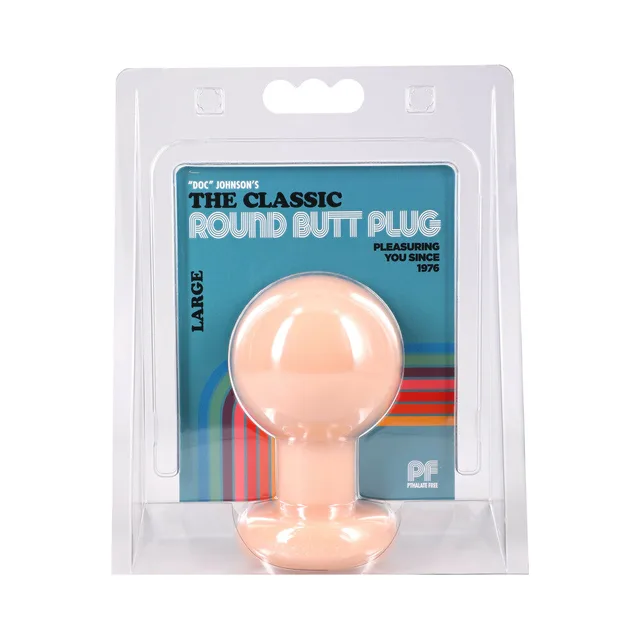 Doc Johnson Classic Round large cream plug front retail package