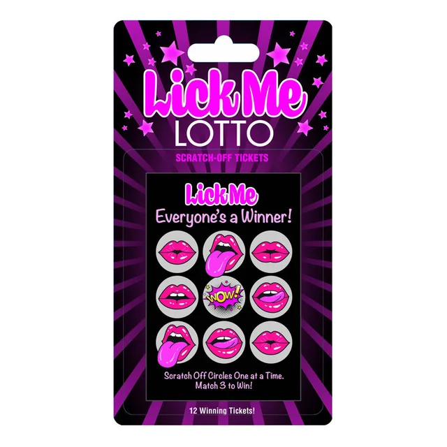 Little Genie Lick Me Lotto purple pack with twelve tickets