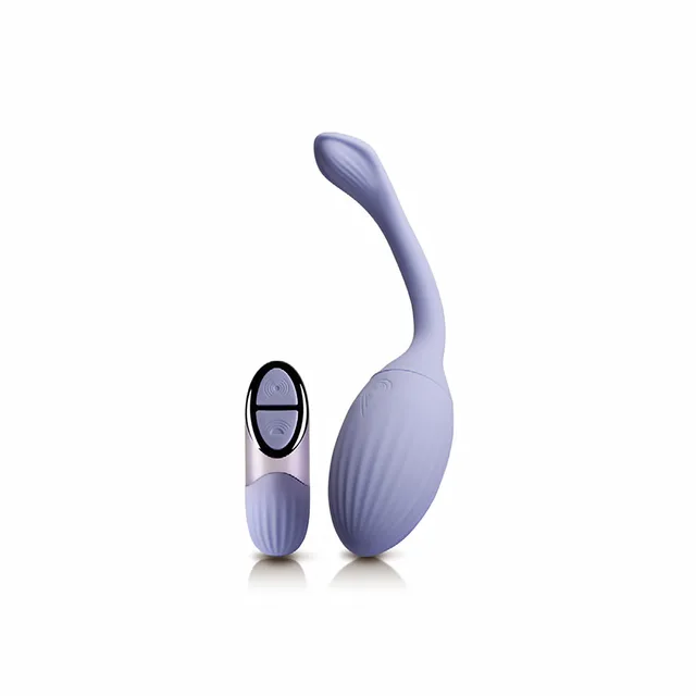 Rocks-Off NIYA 1 cornflower silicone Kegel massager curved massager beside oval remote