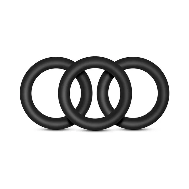 Three small black Performance VS2 rings in a row