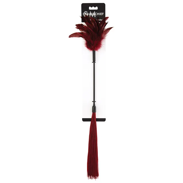 Burgundy Sportsheets Shadow feather tickler with tassel end