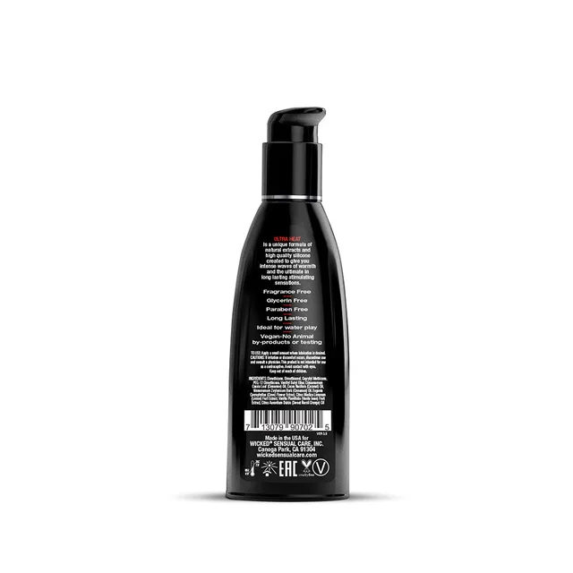 Wicked Ultra Heat 2 oz black pump bottle back label