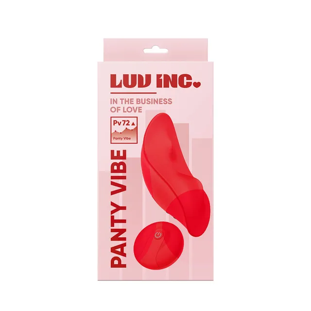 Luv Inc PV72 red wearable vibrator inside pink retail box