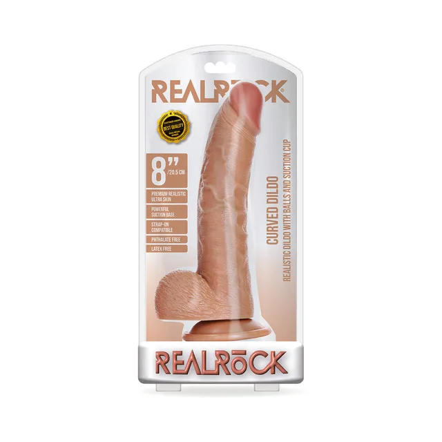 Tan Shots RealRock 8-inch dildo with balls retail package