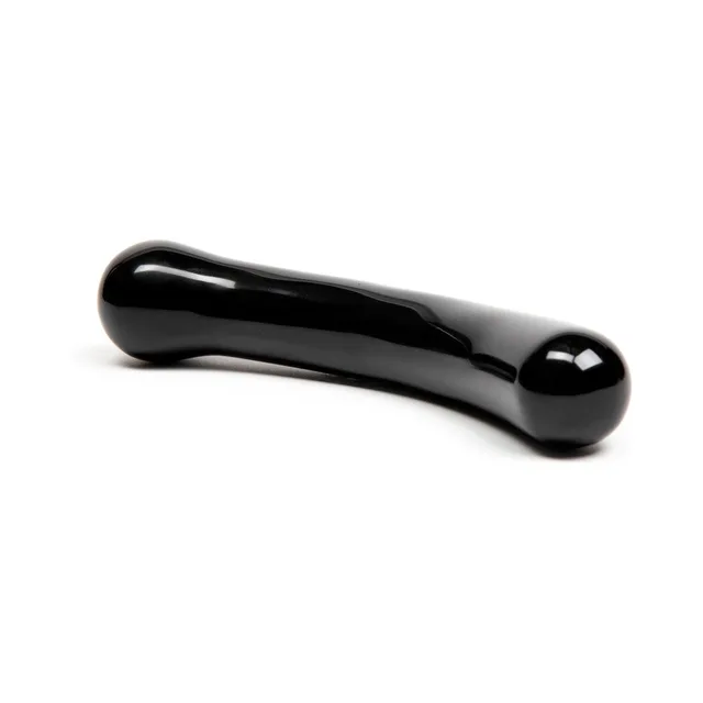 Low side profile of curved Xaga black obsidian wand
