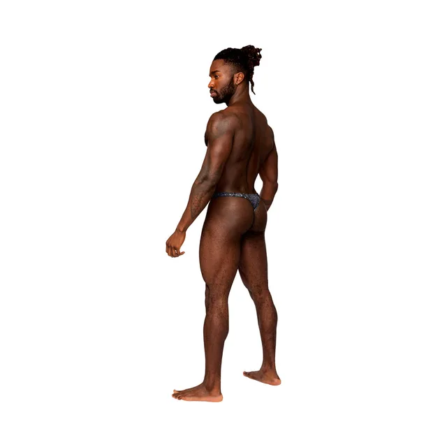 Rear view of S'naked thong with black T-back straps