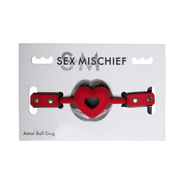 Sportsheets Amor red heart ball gag retail card