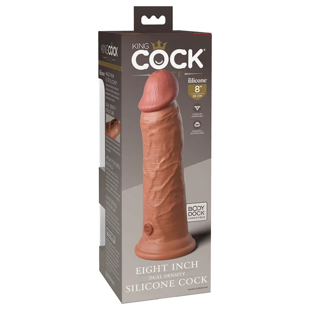 King Cock Elite Tan 8-inch dildo angled retail box