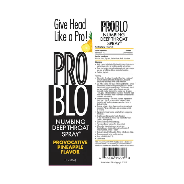 Front and rear panels of ProBLO Pineapple yellow carton