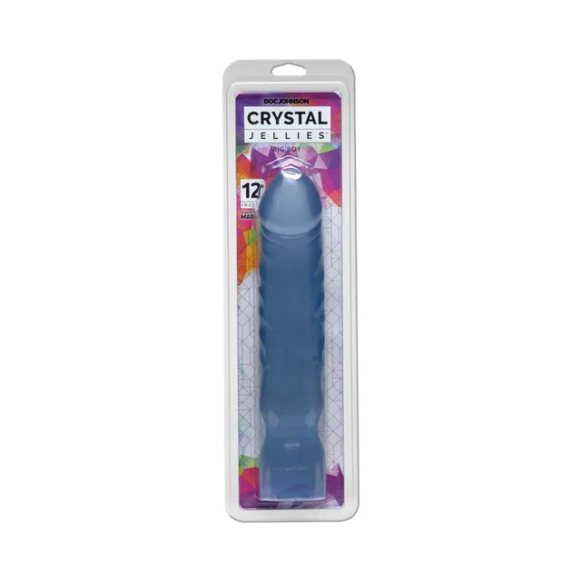 Clear 12-inch Crystal Jellies Big Boy dong in retail packaging