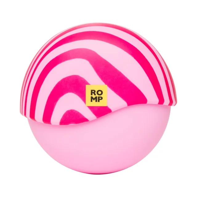 Pink ROMP Spin closed striped shell front view