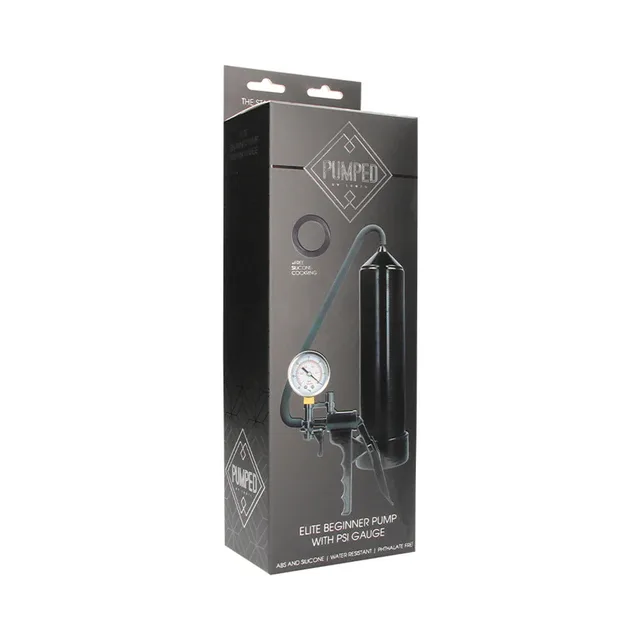 Black Pumped Elite box showing black cylinder hand pump and PSI gauge