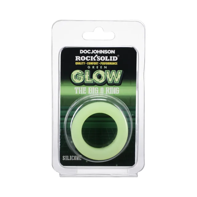 Rock Solid Big O green glow-in-the-dark ring in clear retail pack