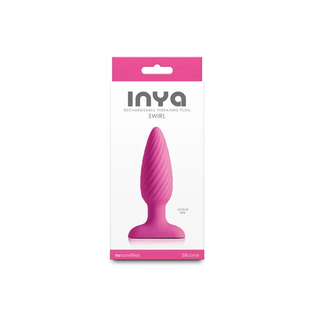 Pink INYA Swirl ribbed plug in white-and-pink package