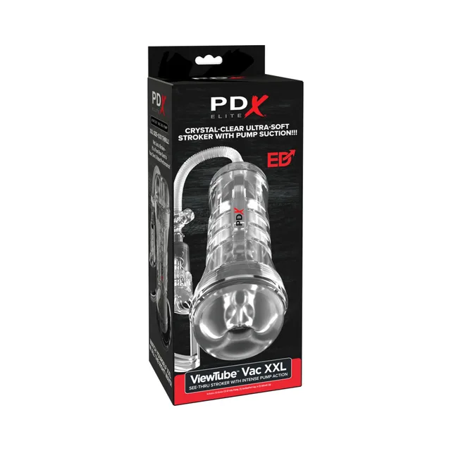 Clear PDX ViewTube Vac XXL pump stroker in black box