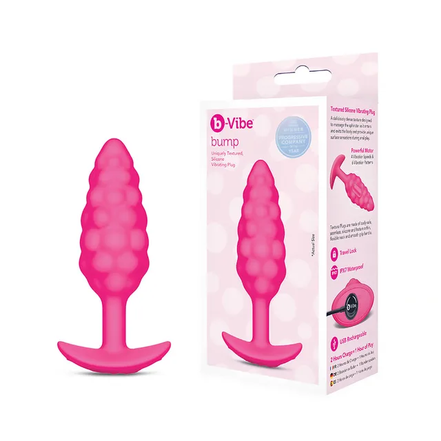 b-Vibe Bump hot-pink textured plug with retail box