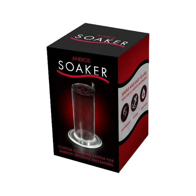Aneros Soaker clear cylinder black and red retail box front