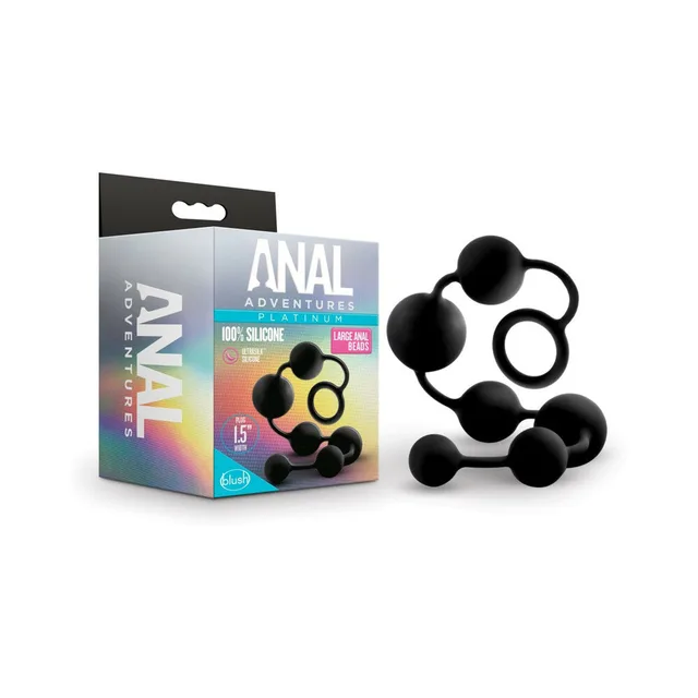 Anal Adventures large black silicone beads retail box