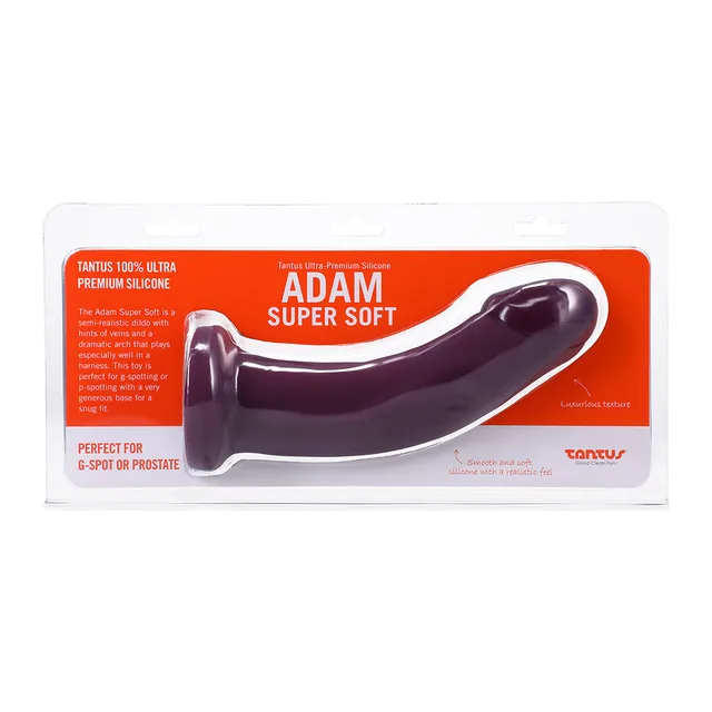 Front package of Tantus Adam Super Soft Currant dildo
