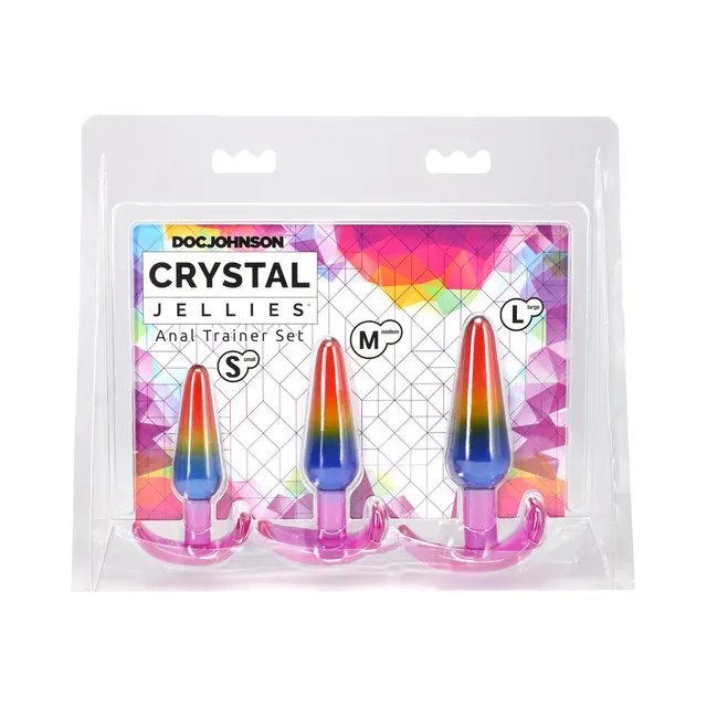Crystal Jellies rainbow small medium large anal trainer set