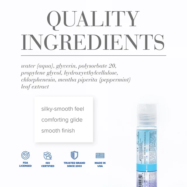 JO H2O Cooling ingredient graphic with bottle at lower right