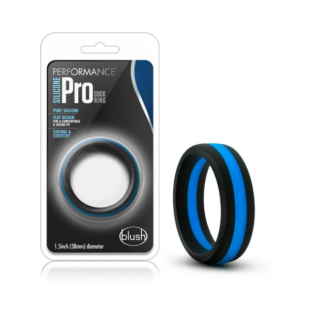 Blush Performance Go Pro black-and-indigo ring beside matching Performance Pro retail package