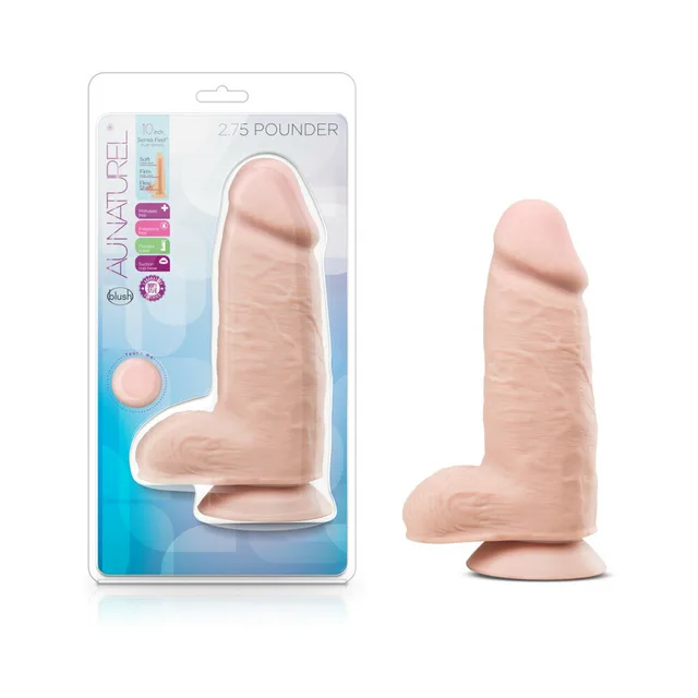 Au Naturel 2.75 Pounder dildo beside clear retail package